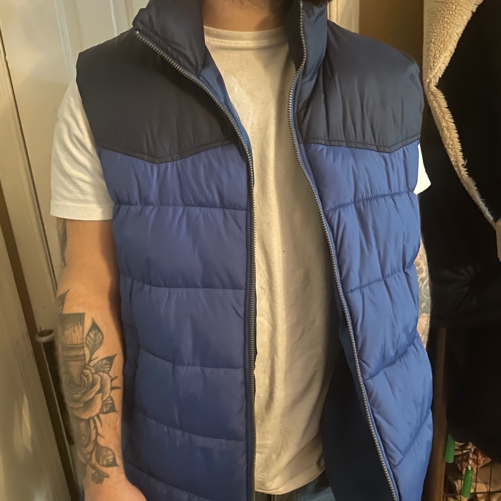 GAP Large blue zip up vest